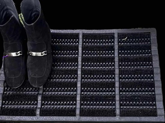 Mudbuster Borstelmat 40x60 cm - zwart