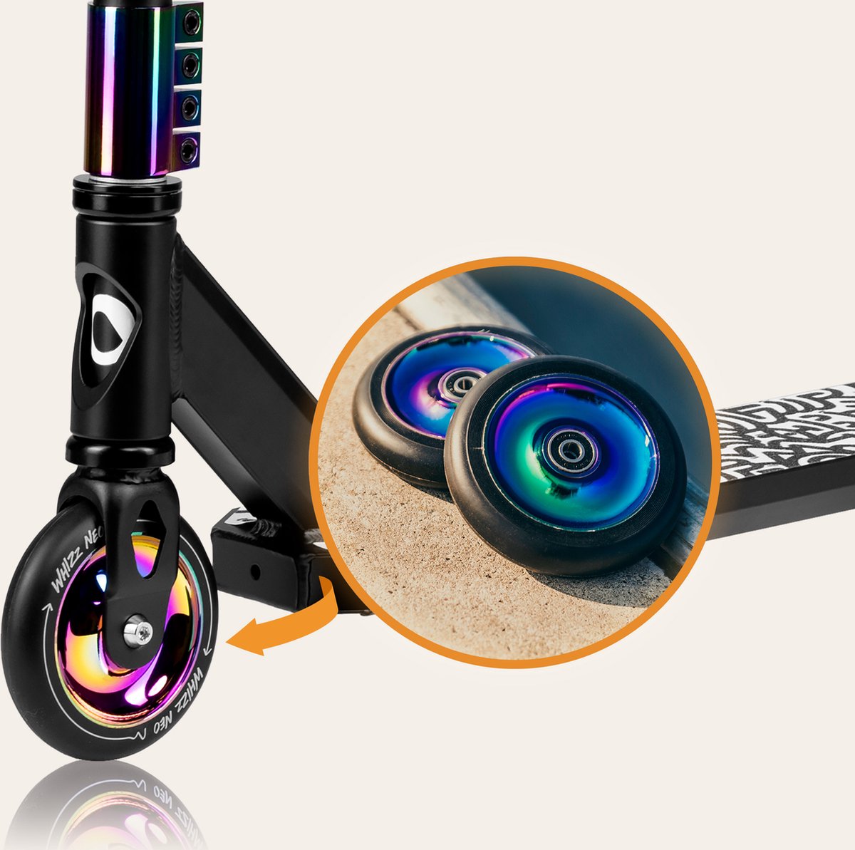 Lionelo Whizz Step - 110mm PU Wielen - T-Bar Stuur - 100 kg Draagvermogen - ABEC-9 Lagers - Voor Jongens en Meisjes — afbeelding 9