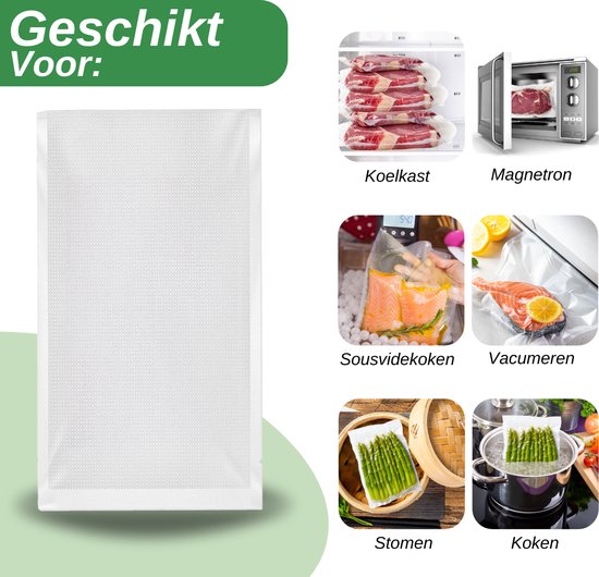 Vaive Sacs sous vide Nourriture 17 x 25 - 100 pièces - Sacs sous vide - Sacs sous vide / sous vide - Sans BPA