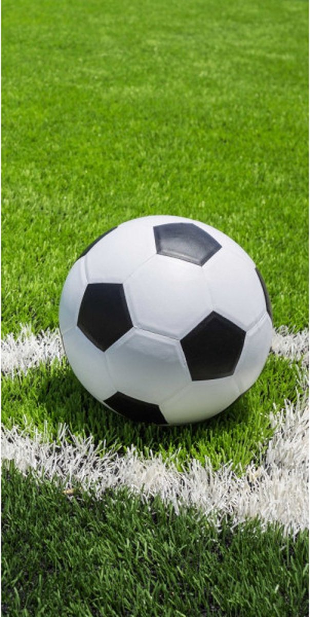 Voetbal handdoek - 140 x 70 cm. - Voetbal strandlaken - 100% katoen