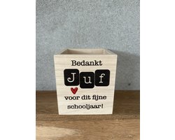 Pennenbakje van hout - Bedankt juf (hartje) voor dit fijne schooljaar - afscheid schooljaar - verjaardag juf - school - juffrouw - cadeau juf - bedankt cadeautje