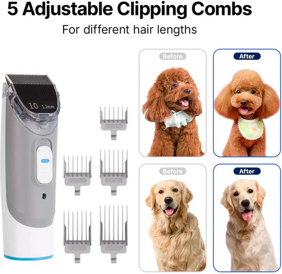 Neakasa Professionele 5-in-1 Hondentondeuse Dikke Vacht - Dierentondeuse - Honden & Katten Trimset - Haarverwijderaar - Zuigen & Trimmen Tegelijk - Complete Set thumbnail 6