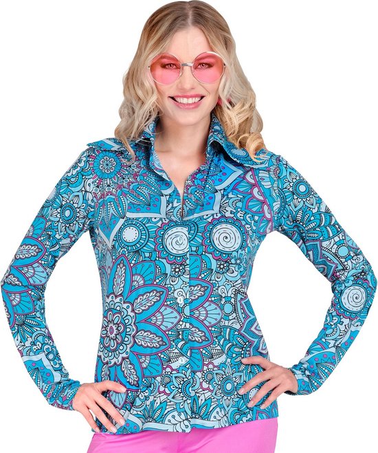 Chemise Femme Annees 60 Mandala Blauw XXL bol