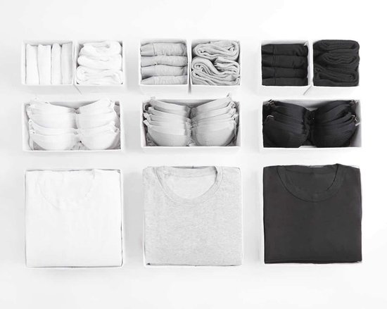 Set 12 Faltbare Schubladen für Closet Organizer Unterwäsche BH Aufbewahrung körb