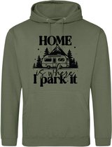 Sweat à capuche de camping - Sweat à capuche Army-Army Green - La Home est là où je le gare - Femmes et Hommes - Taille 3XL