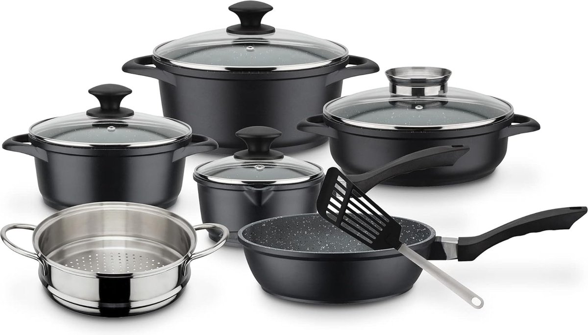 Pannenset - Kookpan met Deksel - Saucepan - Braadpan - Wokpan