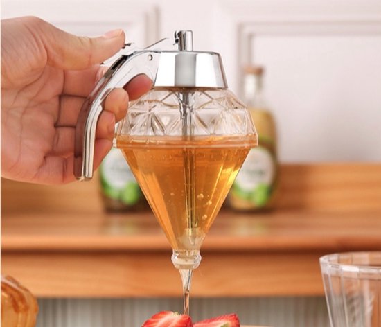 Honingdispenser met standaard- Chocoladesaus - 180 ml - Ontbijt - Keuken - Pannenkoeken van Zerodis — afbeelding 2