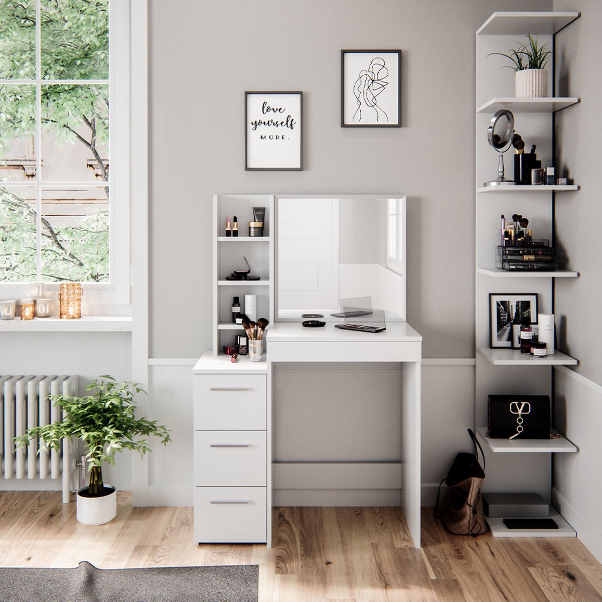 Vicco Meryl Kaptafel – 80 cm Wit