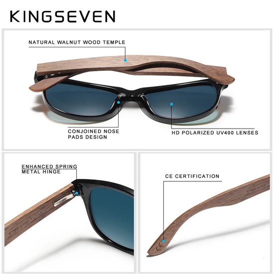 KingSeven - Sky Blue Wayfayer Bamboo UV400 en Polarisatie filter van Kingseven — afbeelding 3