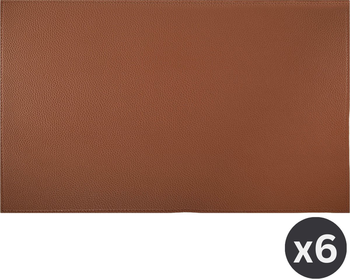 ZICZAC - Placemat TRUDO - SET/6 - Lederlook - 33x45 cm - Rechthoek, karamel