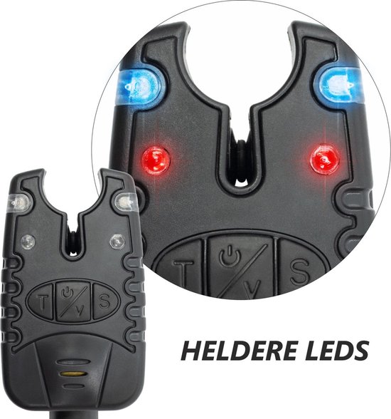 Eurocatch Beetmelder Bankstick set 3 rod - Karpervissen - Beetverklikker - Hengelsteun van Merkloos — afbeelding 4