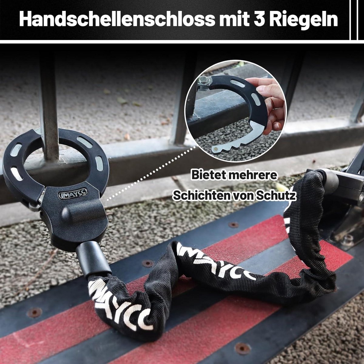 E-step-slot voor e-scooter - diefstalbeveiliging - handboeislot - hoge veiligheid - fietsslot - Segway Ninebot - Xiaomi - NIU - scooterslot – foto 6