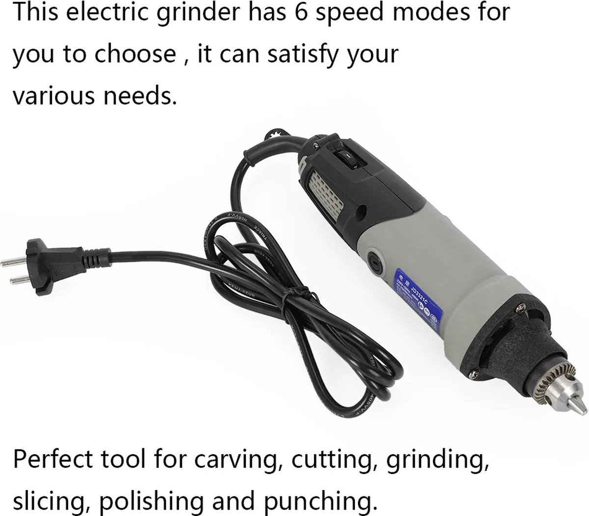 Gran Vida® - Elektrische Grinder Kit - 400W - 6 Snelheden - Voor Snijden en Slijpen - 220V thumbnail 4