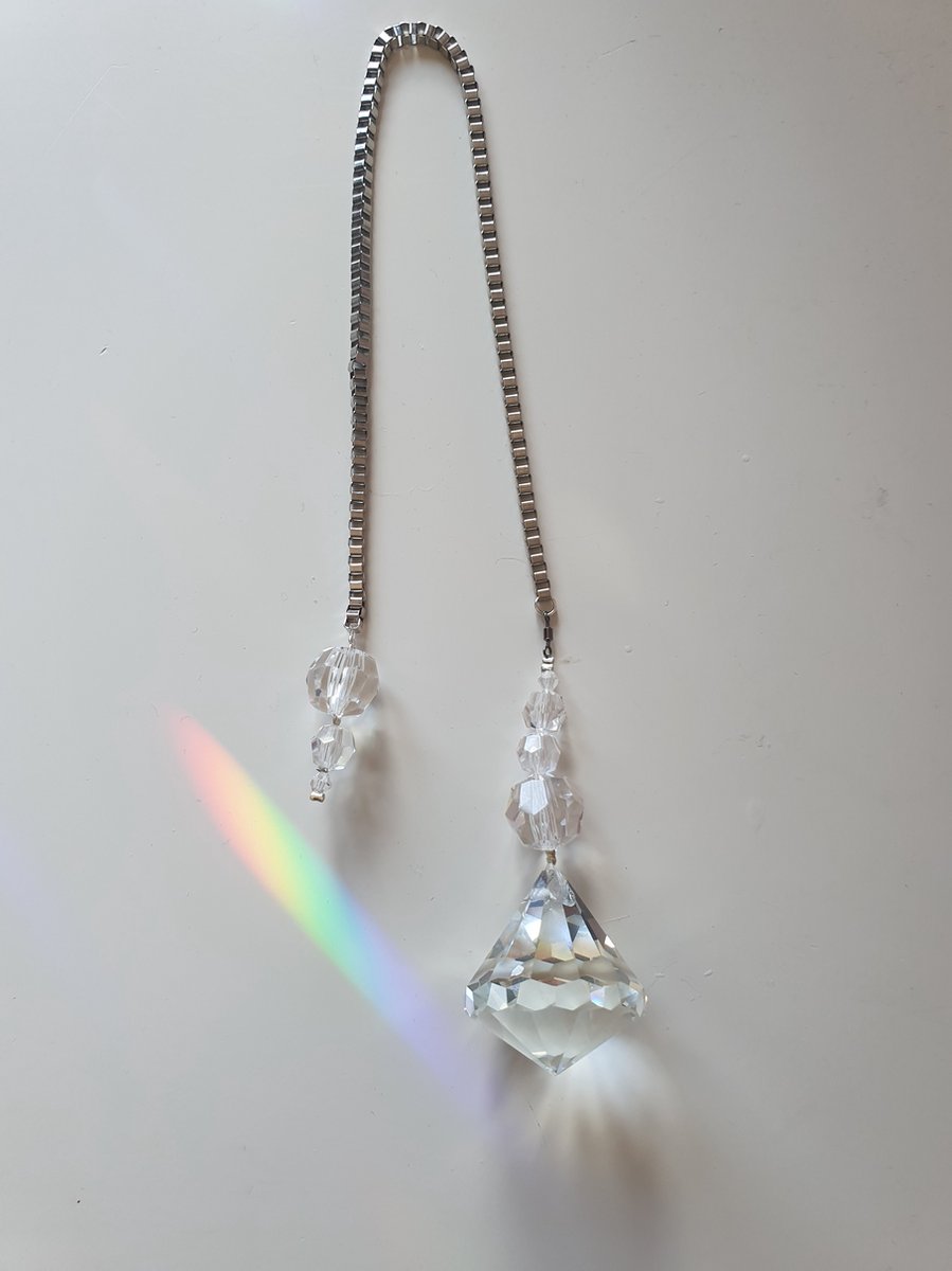 Pendel van Kristal 24 cm. ( Spiritueel, Chakra ketting, Energie, Mediteren, Reiki )
