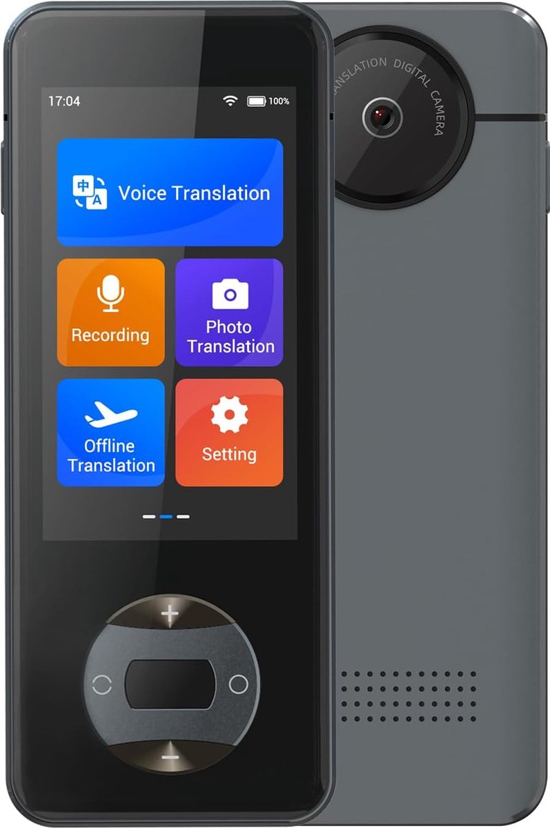 Smart Instant Translator, 144 Talen 2-weg Instant AI Voice Translator, Draagbaar Taalvertalerapparaat voor Reizen, Werken Leren (Zwart