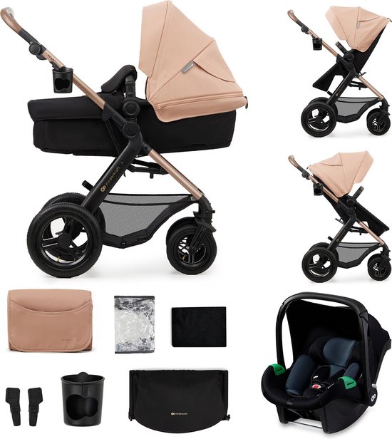Kinderkraft MOOV 2 AIR Poussette 3 en 1 avec siege auto MINK PRO I Size 40 75 cm bol