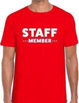 Staff member / personeel tekst t-shirt rood heren S