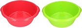 2x Lave-vaisselle rouge / vert 15 L - vaisselle de camping