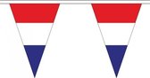 Nederland landen punt vlaggetjes 5 meter - Slinger/vlaggenlijn - Nederlandse vlag - Holland versiering slingers