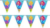 2x Zeemeermin themafeest vlaggenlijnen / slingers 10 meter - Kinderfeestje/verjaardag vlaggetjes