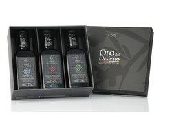 Geschenkbox met 3 Top Extra Virgin olijfoliën Oro Del Desierto 3 x 250 ml