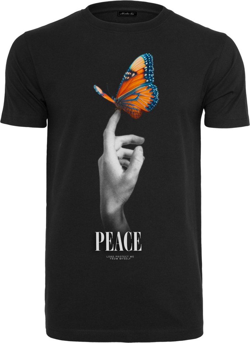 Mister Tee Peace Butterfly Heren T-shirt XS Zwart