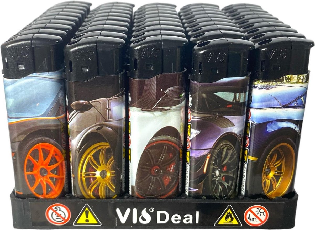 Goedkoopste Klik aanstekers 50 stuks in tray navulbaar - Vio deal electronic aansteker - Unilite lighters