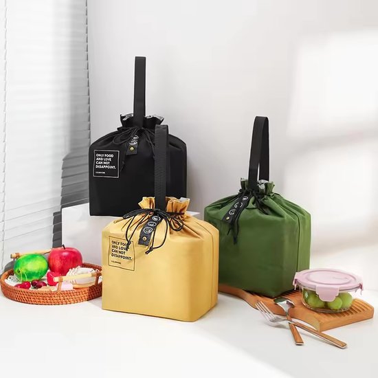 Lopoleis® Lunchtas - Koeltas - Picknicktas - Koelzak - Waterdicht - Coolbag - Lunch bag - Koeltasje - Koeltas lunch - Koeltasje Klein - Geelbruin van Lopoleis — afbeelding 4