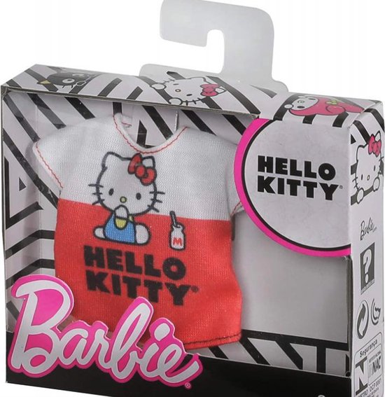 Barbie Hello Kitty kleding accessoire t-shirt rood / wit — afbeelding 2