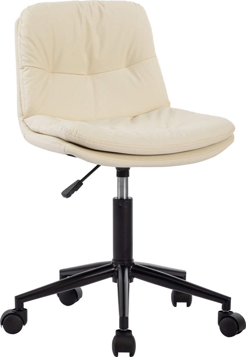 FOXSPORT Bureaustoel - in hoogte verstelbare draaistoel - 360 °draaibaar - voor thuis, slaapkamer - Beige - FOXSPORT - €59,99