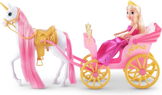 Sparkle Girlz Eenhoorn en prinses pop met rijtuig set van ZURU — afbeelding 2