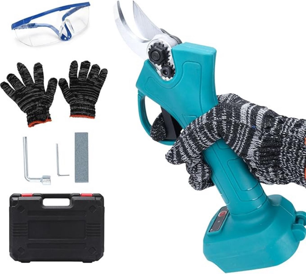 Luxe Snoeischaar met Accu – Takkenschaar – Inclusief Opbergdoos – Oplaadbaar – Vernieuwd Design – Blauw