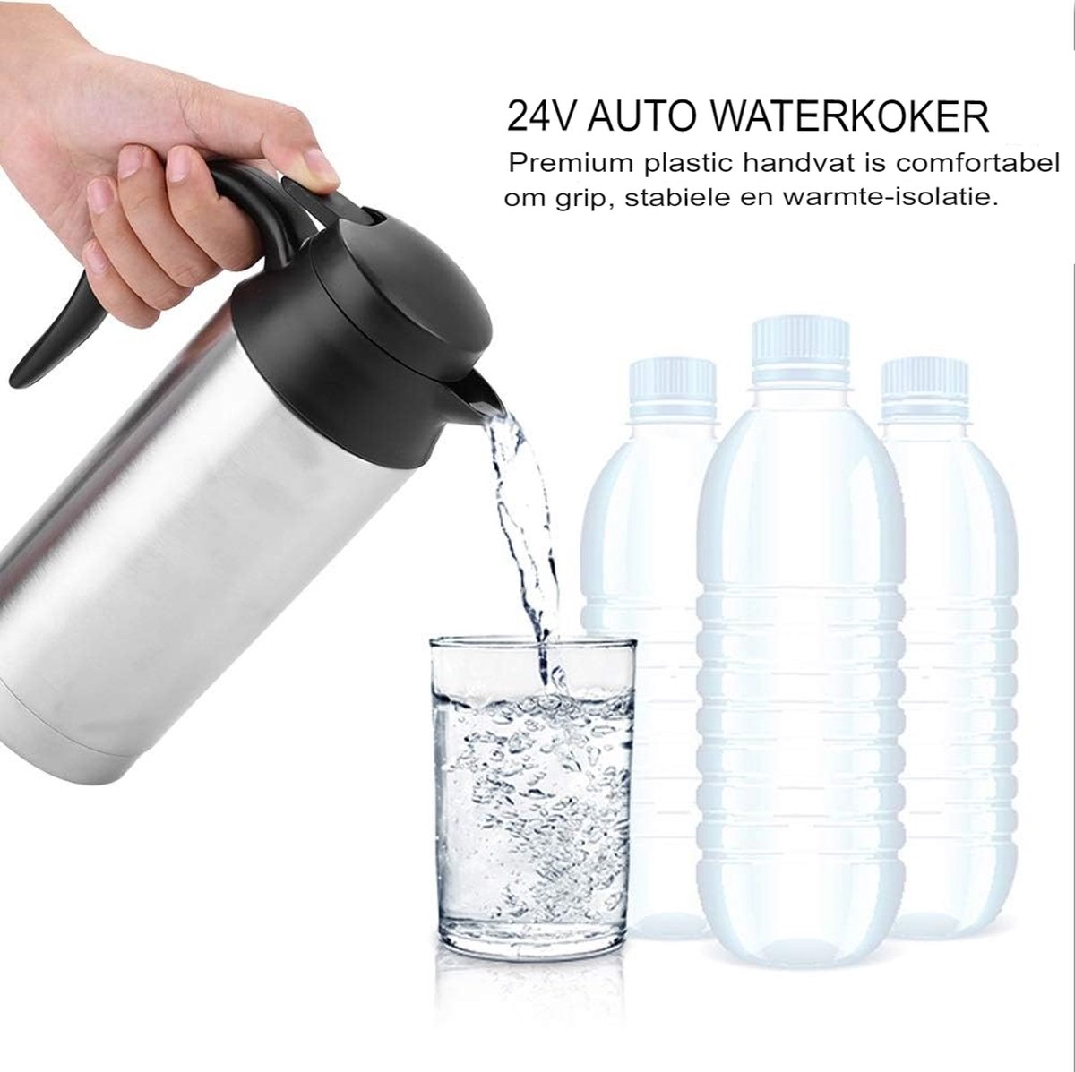 All Ride Reis Waterkoker 12V - Auto Waterkoker 0.8L - Aansluiting Op Sigarettenaansteker Auto Warme Dranken Onderweg Voor Auto Camper Boot En Vrachtwagen Kunststof Zwart