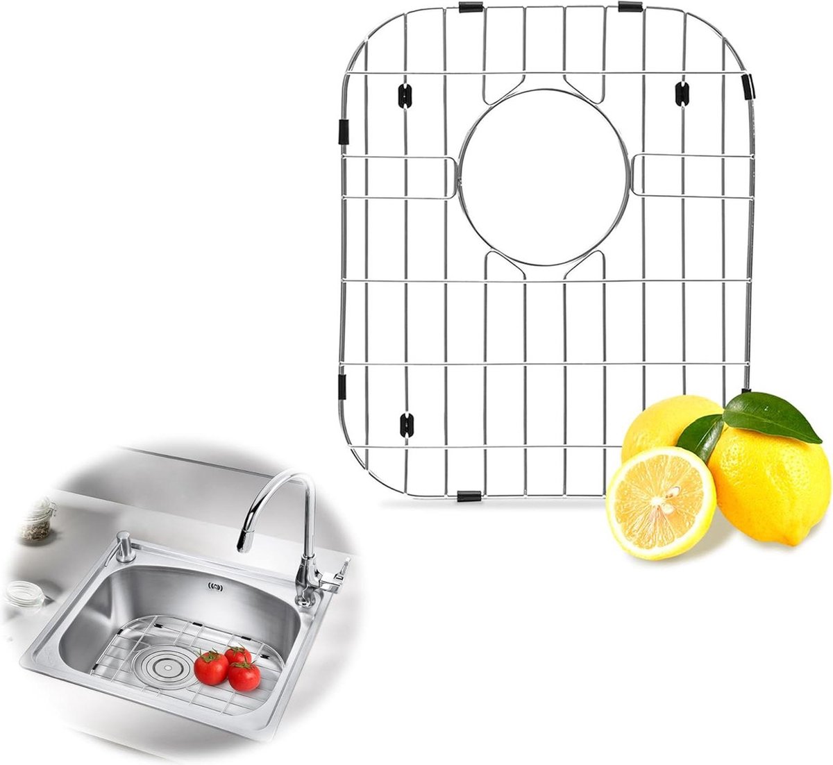 Goedkoopste Roestvrijstalen afdruiprek voor spoelbak - antislip spoelbakmat - draad koelrek - serviesrek - grill bestek gootsteen afvoermand.