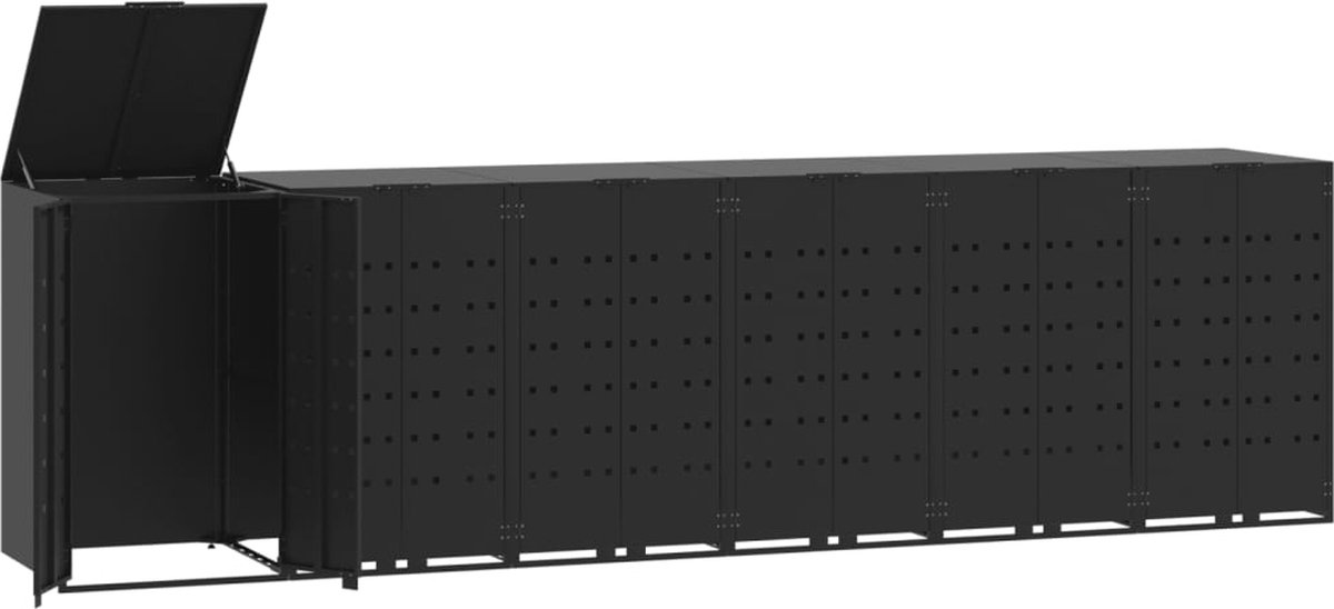 VidaXL Containerberging voor 6 containers 414x79x117 cm staal zwart