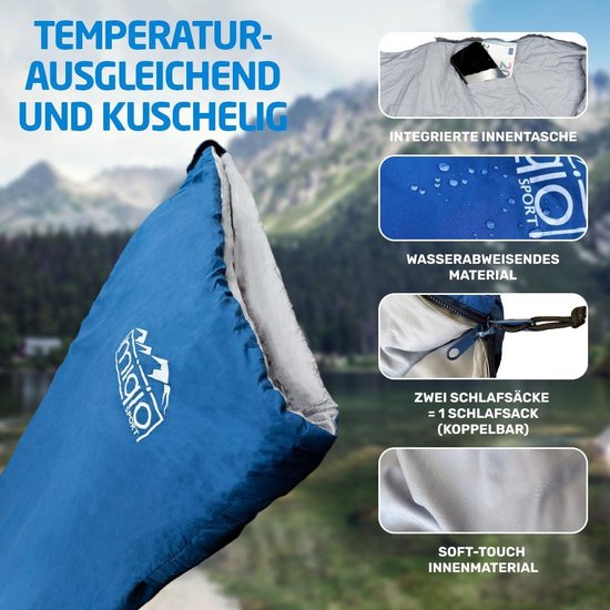 2-in-1 grote XL zomerslaapzak volwassenen compressiezak camping outdoor festivals dekenslaapzak XL reisdeken - koppelbaar van Merkloos — afbeelding 4