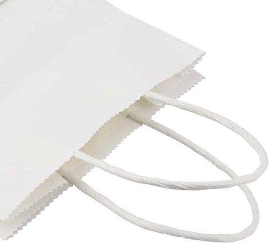 100 Stuks Bruine Papieren Zakjes, Kraftpapieren Zakken met Handvat Papieren Zakken van Kraftpapier voor Bruiloft Kinderfeest Eetkamer Boutique Kruidenierswinkel Verpakking-7-15x8x21cm(6x3x8in
