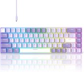 Bol.com MageGee MK BOX - Gaming Toetsenbord - Mechanisch Toetsenbord - RGB - 68 Keys - Blue Whale Switches - Violet aanbieding