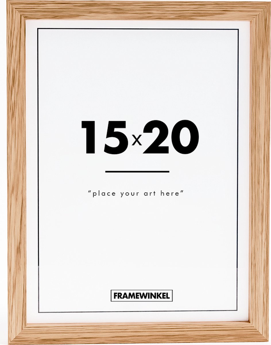 Fotolijst - Framewinkel - Premium Hout - Fotomaat 15x20 cm - Posterlijst - Fotolijstje - Eik