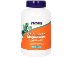NOW  Calcium en Magnesium met D3 en K2 - 180 capsules