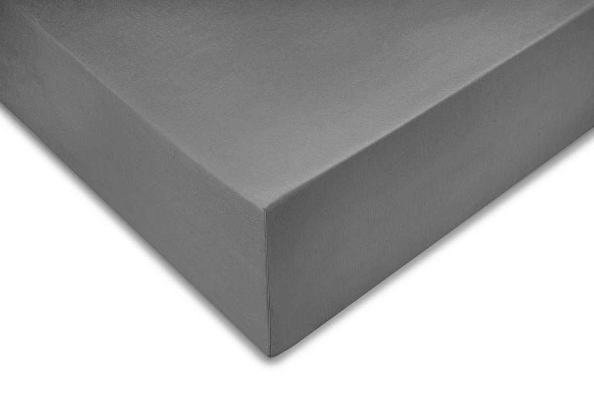 Zohome Hoeslaken Satinado - Onderlaken voor tweepersoonsbed - 140x200 - 100% Katoen-Satijn - Antraciet