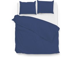 Zohome Dekbedovertrek Satinado - Effen Bedlinnen - 240x220 - Blauw - Dekbedhoes van 100% Katoen-Satijn