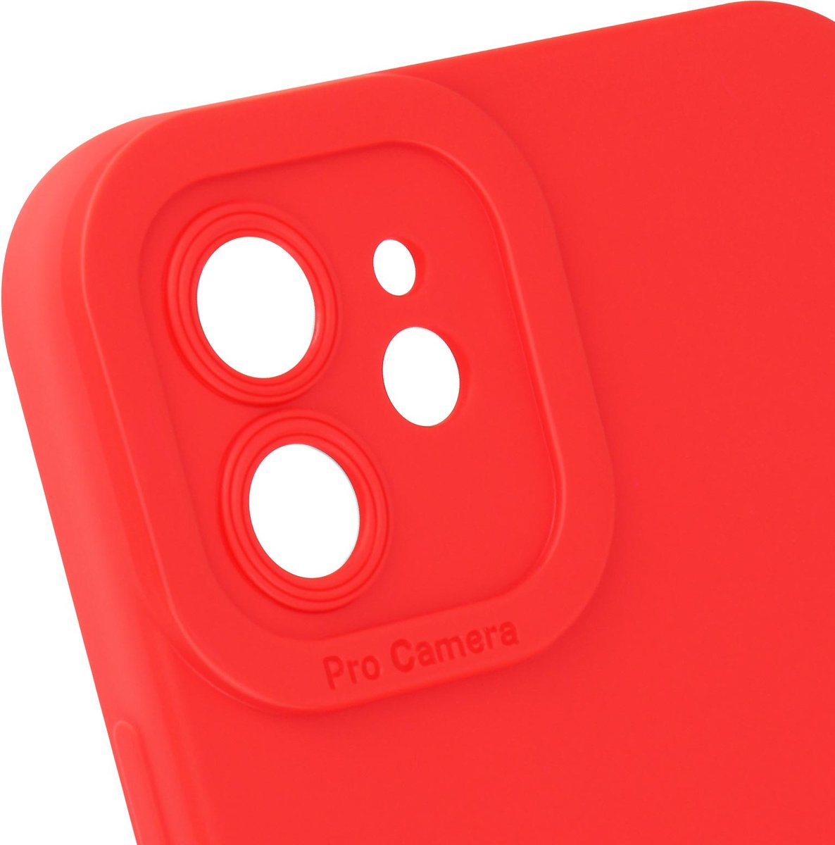 Avizar Hoes Geschikt voor iPhone 11 Mat Beschermde Camera, Rood