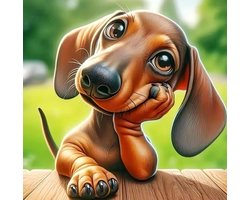 Diamond painting Hond pakket - Diamond painting Volwassenen - Diamomd painting kinderen - Dieren - 30x30 cm - Ronde steentjes