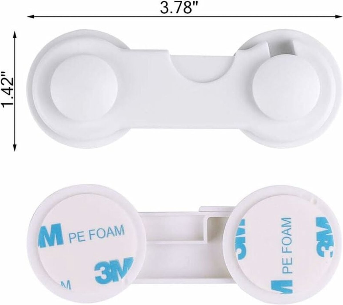 Wit 10 stuks - kinderveiligheid kastdeuren - praktische veiligheid babylade veiligheidssloten lijm voor kasten, koelkast, toilet- veiligheidsslot - deurbeveiliging - baby slot - kinder slotjes - lade slot – foto 4