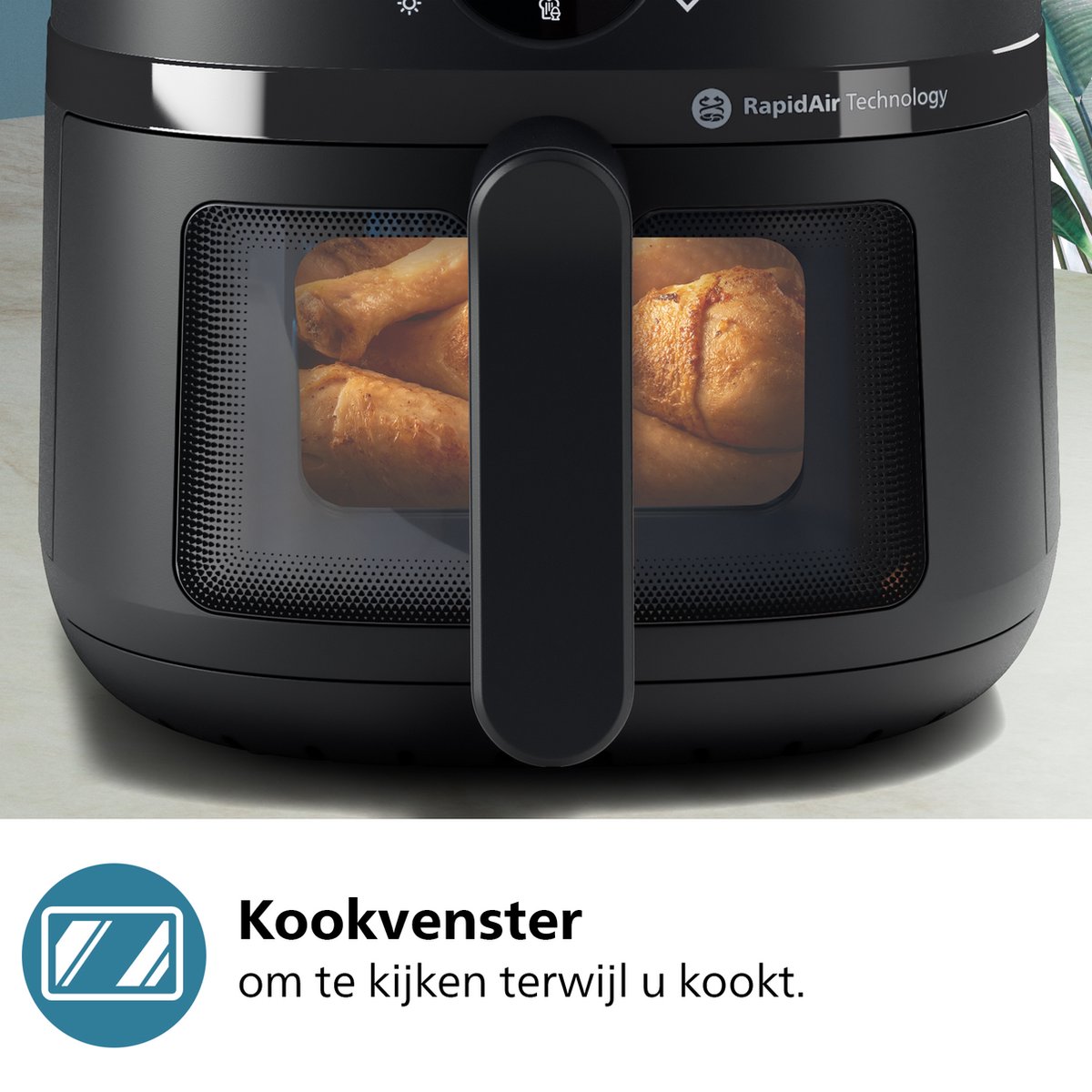 Philips 2000 Series Airfryer - NA220/00 - Kijkvenster - RapidAir - 4.2L - Tot 4 Personen - Zwart — afbeelding 5