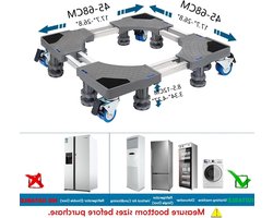 Washing Machine Adjustable Multifunctional Removable Bottom Stand - 8 Stand Feet and 4 Double Wheel Brakes - Refrigerator Dryer 600 kg - Kamanan
