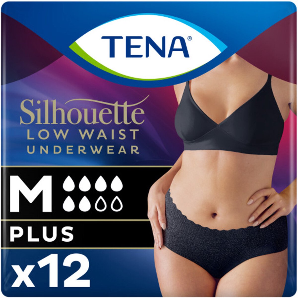 Goedkoopste TENA Pants Silhouette Plus Zwart Lage Taille M 12 stuks