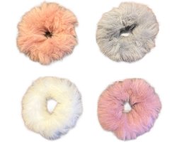 Scrunchies pakket - cute - sweet - colors pink, grey cream