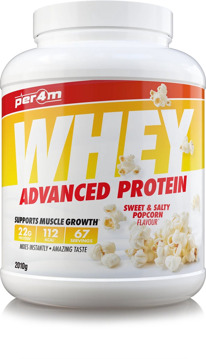 Goedkoopste Per4m - Advanced Whey Protein - Sweet Salty Popcorn - Proteine poeder - Eiwit shake - Eiwitpoeder - 2.01kg - Whey Protein - Eiwitshakes - Whey Proteine - Protein - Proteine - Proteine Shake - Shake - Fitness - Krachttraining - Gym
